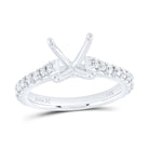 14K White Gold Diamond Semi Mount No Halo Engagement Ring 5/8 Cttw - Splendid Jewellery