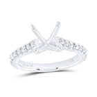 14K White Gold Diamond Semi Mount No Halo Engagement Ring 5/8 Cttw - Splendid Jewellery