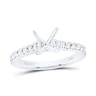 14K White Gold Diamond Semi Mount No Halo Engagement Ring 5/8 Cttw - Splendid Jewellery