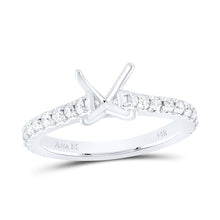 Load image into Gallery viewer, 14K White Gold Diamond Semi Mount No Halo Engagement Ring 5/8 Cttw - Splendid Jewellery