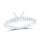 14K White Gold Diamond Semi Mount No Halo Engagement Ring 5/8 Cttw - Splendid Jewellery