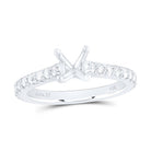 14K White Gold Diamond Semi Mount No Halo Engagement Ring 5/8 Cttw - Splendid Jewellery