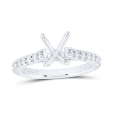 Load image into Gallery viewer, 14K White Gold Diamond Semi Mount No Halo Engagement Ring 5/8 Cttw - Splendid Jewellery