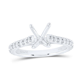 14K White Gold Diamond Semi Mount No Halo Engagement Ring 5/8 Cttw - Splendid Jewellery