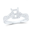 14K White Gold Diamond Semi Mount No Halo Engagement Ring 5/8 Cttw - Splendid Jewellery