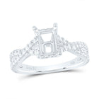 14K White Gold Diamond Semi Mount No Halo Engagement Ring 5/8 Cttw - Splendid Jewellery