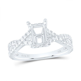 14K White Gold Diamond Semi Mount No Halo Engagement Ring 5/8 Cttw - Splendid Jewellery