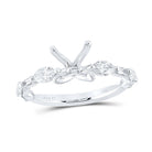 14K White Gold Diamond Semi Mount No Halo Engagement Ring 7/8 Cttw - Splendid Jewellery