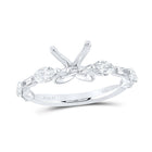 14K White Gold Diamond Semi Mount No Halo Engagement Ring 7/8 Cttw - Splendid Jewellery