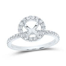 Load image into Gallery viewer, 14K White Gold Diamond Semi Mount Single Halo Bridal Ring 1/2 Cttw - Splendid Jewellery