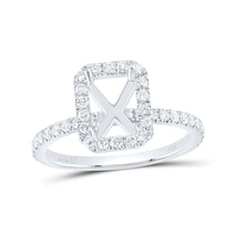 Load image into Gallery viewer, 14K White Gold Diamond Semi Mount Single Halo Bridal Ring 5/8 Cttw - Splendid Jewellery