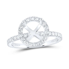 Load image into Gallery viewer, 14K White Gold Diamond Semi Mount Single Halo Bridal Ring 5/8 Cttw - Splendid Jewellery