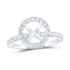 14K White Gold Diamond Semi Mount Single Halo Bridal Ring 5/8 Cttw - Splendid Jewellery