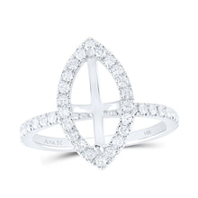 Load image into Gallery viewer, 14K White Gold Diamond Semi Mount Single Halo Bridal Ring 5/8 Cttw - Splendid Jewellery