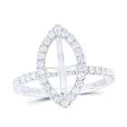 14K White Gold Diamond Semi Mount Single Halo Bridal Ring 5/8 Cttw - Splendid Jewellery