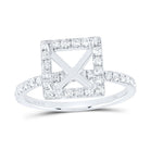 14K White Gold Diamond Semi Mount Single Halo Bridal Ring 5/8 Cttw - Splendid Jewellery