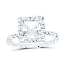 Load image into Gallery viewer, 14K White Gold Diamond Semi Mount Single Halo Bridal Ring 5/8 Cttw - Splendid Jewellery