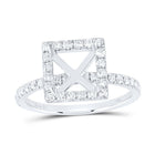 14K White Gold Diamond Semi Mount Single Halo Bridal Ring 5/8 Cttw - Splendid Jewellery