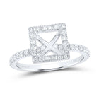 14K White Gold Diamond Semi Mount Single Halo Bridal Ring 5/8 Cttw - Splendid Jewellery