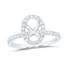 14K White Gold Diamond Semi Mount Single Halo Bridal Ring 5/8 Cttw - Splendid Jewellery