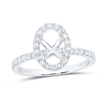 Load image into Gallery viewer, 14K White Gold Diamond Semi Mount Single Halo Bridal Ring 5/8 Cttw - Splendid Jewellery