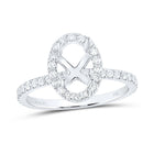 14K White Gold Diamond Semi Mount Single Halo Bridal Ring 5/8 Cttw - Splendid Jewellery