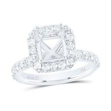 Load image into Gallery viewer, 14K White Gold Diamond Semi Mount Single Halo Engagement Ring 1 Cttw - Splendid Jewellery