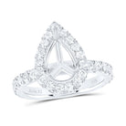 14K White Gold Diamond Semi Mount Single Halo Engagement Ring 1 Cttw - Splendid Jewellery