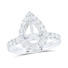 Load image into Gallery viewer, 14K White Gold Diamond Semi Mount Single Halo Engagement Ring 1 Cttw - Splendid Jewellery