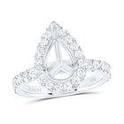 14K White Gold Diamond Semi Mount Single Halo Engagement Ring 1 Cttw - Splendid Jewellery
