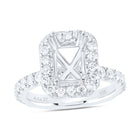 14K White Gold Diamond Semi Mount Single Halo Engagement Ring 1 Cttw - Splendid Jewellery