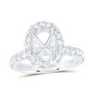 14K White Gold Diamond Semi Mount Single Halo Engagement Ring 1 Cttw - Splendid Jewellery
