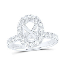 Load image into Gallery viewer, 14K White Gold Diamond Semi Mount Single Halo Engagement Ring 1 Cttw - Splendid Jewellery