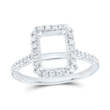 Load image into Gallery viewer, 14K White Gold Diamond Semi Mount Single Halo Engagement Ring 1/2 Cttw - Splendid Jewellery