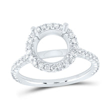 Load image into Gallery viewer, 14K White Gold Diamond Semi Mount Single Halo Engagement Ring 1/2 Cttw - Splendid Jewellery