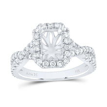 Load image into Gallery viewer, 14K White Gold Diamond Semi Mount Single Halo Engagement Ring 3/4 Cttw - Splendid Jewellery