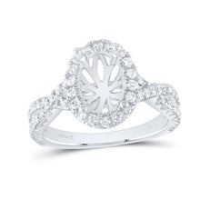 Load image into Gallery viewer, 14K White Gold Diamond Semi Mount Single Halo Engagement Ring 3/4 Cttw - Splendid Jewellery