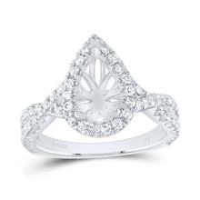 Load image into Gallery viewer, 14K White Gold Diamond Semi Mount Single Halo Engagement Ring 3/4 Cttw - Splendid Jewellery