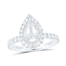 Load image into Gallery viewer, 14K White Gold Diamond Semi Mount Single Halo Engagement Ring 3/4 Cttw - Splendid Jewellery