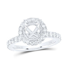 Load image into Gallery viewer, 14K White Gold Diamond Semi Mount Single Halo Engagement Ring 3/4 Cttw - Splendid Jewellery