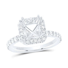 Load image into Gallery viewer, 14K White Gold Diamond Semi Mount Single Halo Engagement Ring 3/4 Cttw - Splendid Jewellery
