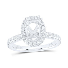 Load image into Gallery viewer, 14K White Gold Diamond Semi Mount Single Halo Engagement Ring 3/4 Cttw - Splendid Jewellery