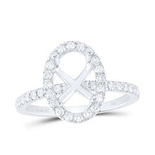 Load image into Gallery viewer, 14K White Gold Diamond Semi Mount Single Halo Engagement Ring 5/8 Cttw - Splendid Jewellery