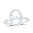 14K White Gold Diamond Semi Mount Single Halo Engagement Ring 5/8 Cttw - Splendid Jewellery