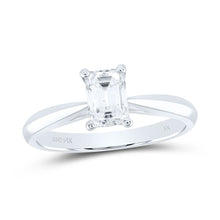 Load image into Gallery viewer, 14K White Gold Diamond Si Ij Emerlad Solitaire Ring 3/4 Cttw - Splendid Jewellery