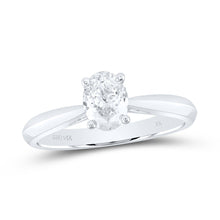Load image into Gallery viewer, 14K White Gold Diamond Si Ij Oval Solitaire Ring 3/4 Cttw - Splendid Jewellery