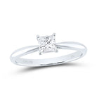 14K White Gold Diamond Si Ij Princess Solitaire Ring 1 Cttw - Splendid Jewellery