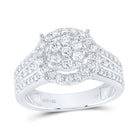 14K White Gold Diamond Single Halo Bridal Ring 1 Cttw - Splendid Jewellery