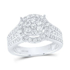 14K White Gold Diamond Single Halo Bridal Ring 1 Cttw - Splendid Jewellery