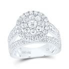 14K White Gold Diamond Single Halo Bridal Ring 2 3/8 Cttw - Splendid Jewellery